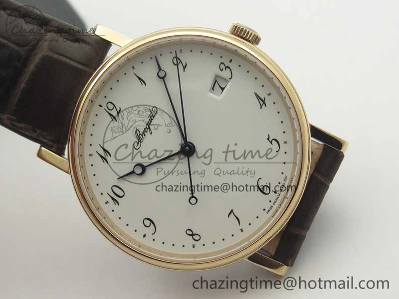 Classique Auto 5177 RG FK 1:1 Best Edition White Dial on Brown Leather Strap MIYOTA 9015