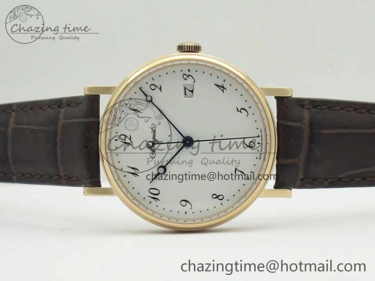 Classique Auto 5177 RG FK 1:1 Best Edition White Dial on Brown Leather Strap MIYOTA 9015