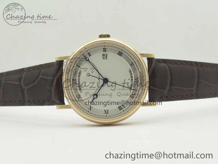 Classique Auto 5177 RG FK 1:1 Best Edition White Hobnail Textured Dial on Brown Leather Strap MIYOTA 9015