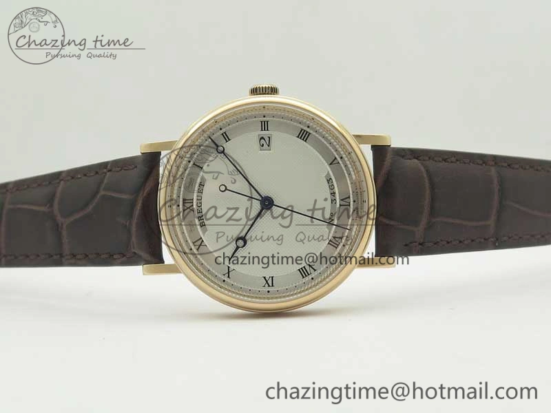 Classique Auto 5177 RG FK 1:1 Best Edition White Hobnail Textured Dial on Brown Leather Strap MIYOTA 9015