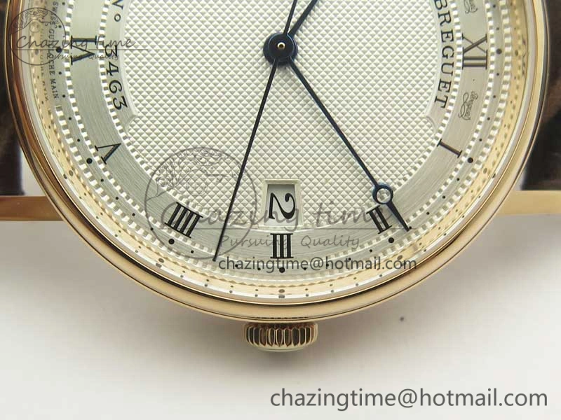 Classique Auto 5177 RG FK 1:1 Best Edition White Hobnail Textured Dial on Brown Leather Strap MIYOTA 9015