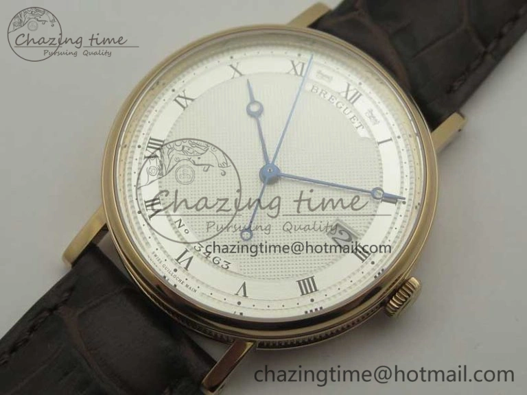 Classique Auto 5177 RG FK 1:1 Best Edition White Hobnail Textured Dial on Brown Leather Strap MIYOTA 9015
