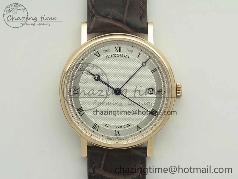 Classique Auto 5177 RG FK 1:1 Best Edition White Hobnail Textured Dial on Brown Leather Strap MIYOTA 9015