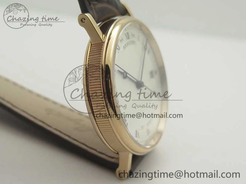 Classique Auto 5177 RG FK 1:1 Best Edition White Hobnail Textured Dial on Brown Leather Strap MIYOTA 9015