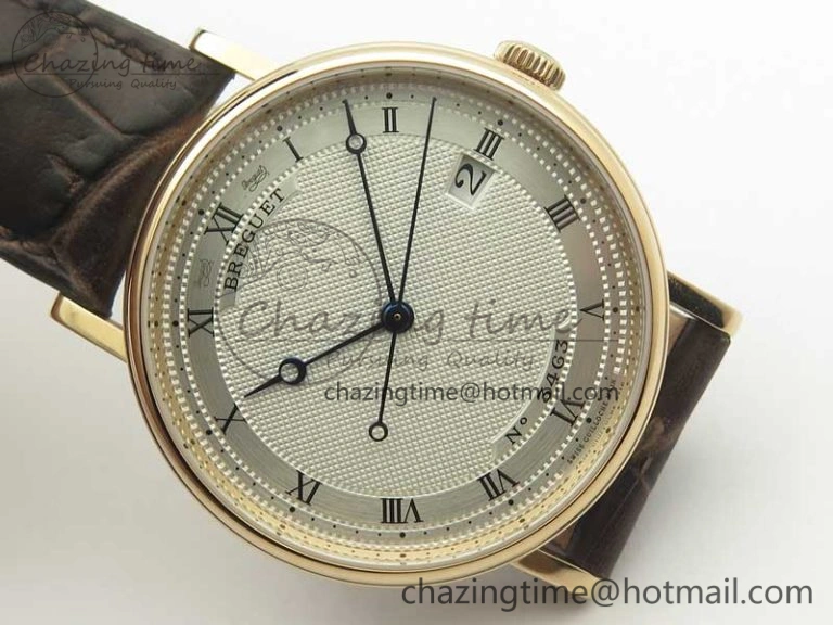 Classique Auto 5177 RG FK 1:1 Best Edition White Hobnail Textured Dial on Brown Leather Strap MIYOTA 9015
