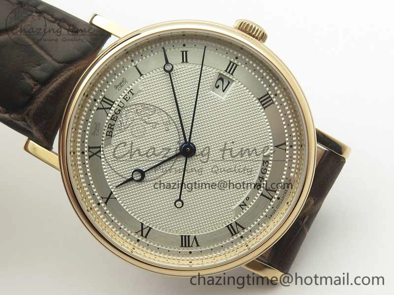 Classique Auto 5177 RG FK 1:1 Best Edition White Hobnail Textured Dial on Brown Leather Strap MIYOTA 9015