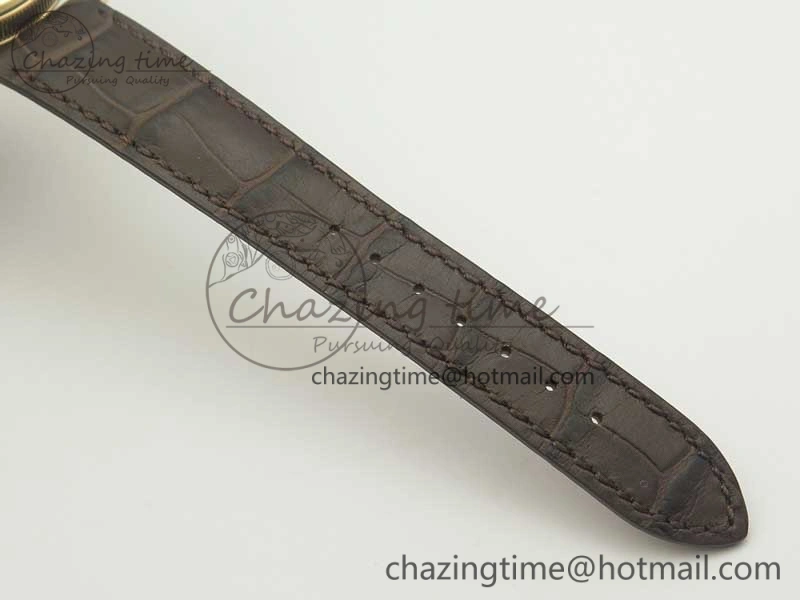 Classique Auto 5177 RG FK 1:1 Best Edition White Plaid Textured Dial on Brown Leather Strap MIYOTA 9015