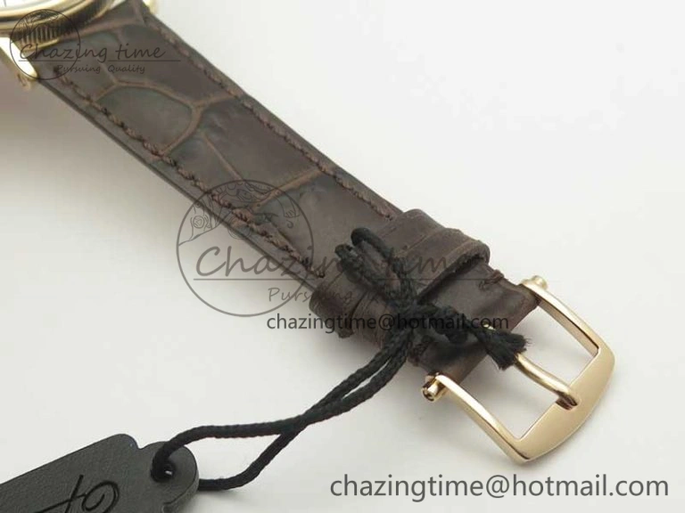 Classique Auto 5177 RG FK 1:1 Best Edition White Plaid Textured Dial on Brown Leather Strap MIYOTA 9015