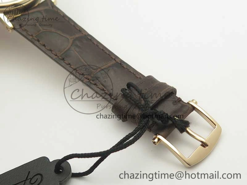 Classique Auto 5177 RG FK 1:1 Best Edition White Plaid Textured Dial on Brown Leather Strap MIYOTA 9015