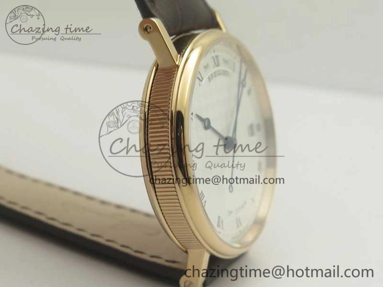 Classique Auto 5177 RG FK 1:1 Best Edition White Plaid Textured Dial on Brown Leather Strap MIYOTA 9015