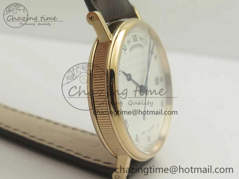 Classique Auto 5177 RG FK 1:1 Best Edition White Plaid Textured Dial on Brown Leather Strap MIYOTA 9015