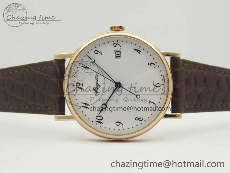 Classique Auto 5177 RG MK 1:1 Best Edition White Dial On Brown Leather Strap A777Q V2