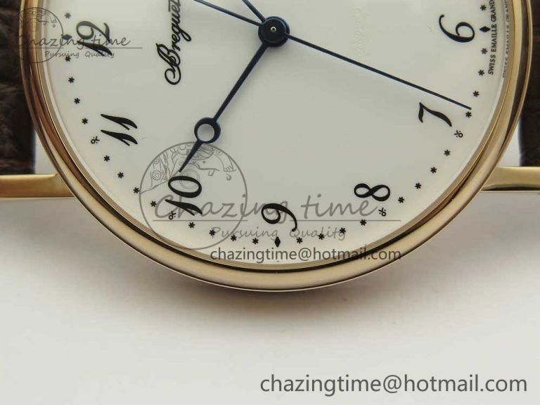 Classique Auto 5177 RG MK 1:1 Best Edition White Dial On Brown Leather Strap A777Q V2