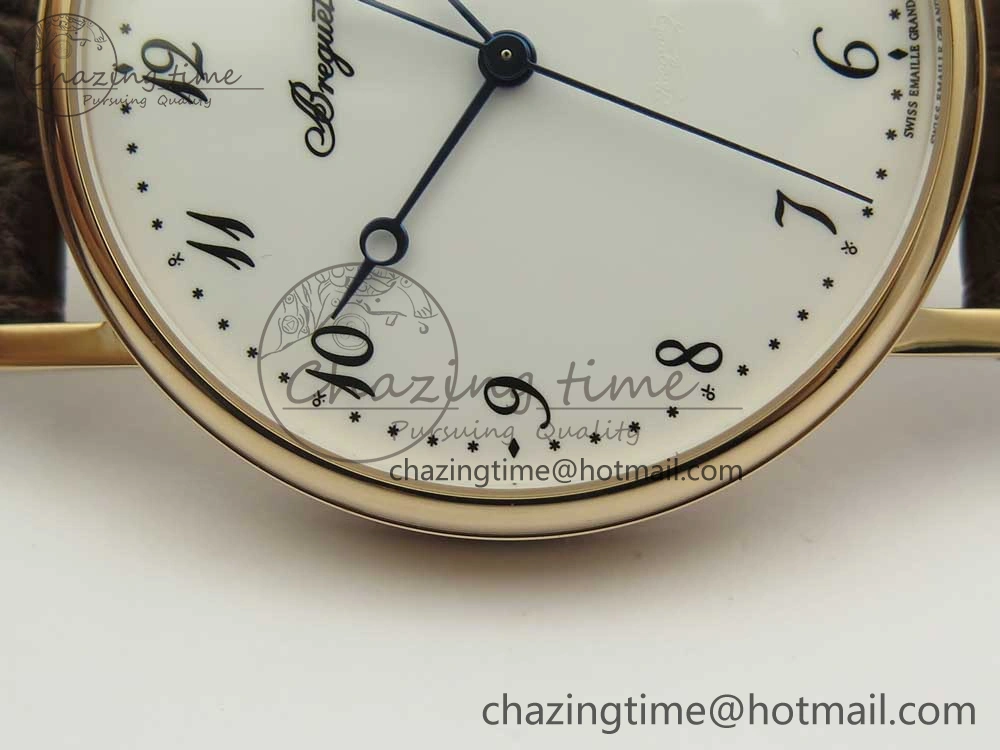 Classique Auto 5177 RG MK 1:1 Best Edition White Dial On Brown Leather Strap A777Q V2