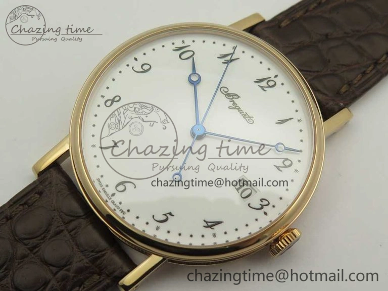 Classique Auto 5177 RG MK 1:1 Best Edition White Dial On Brown Leather Strap A777Q V2