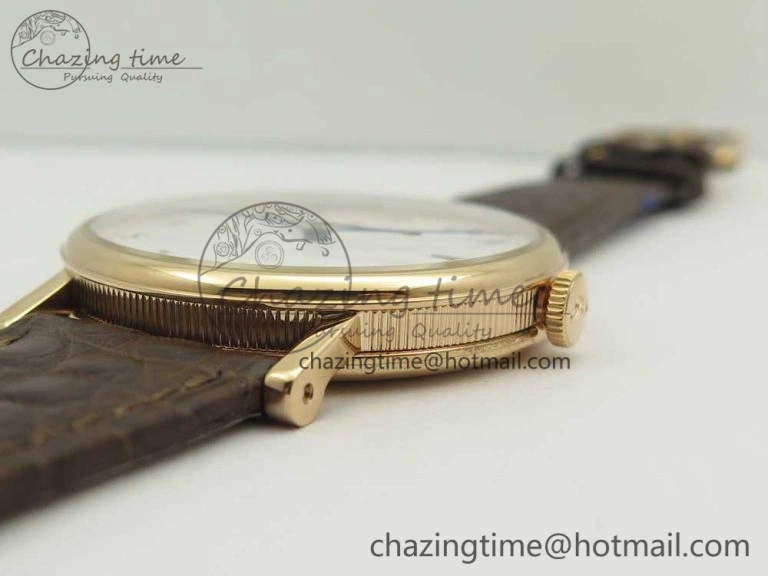 Classique Auto 5177 RG MK 1:1 Best Edition White Dial On Brown Leather Strap A777Q V2