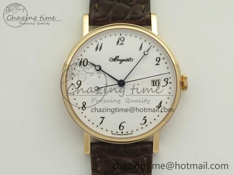 Classique Auto 5177 RG MK 1:1 Best Edition White Dial On Brown Leather Strap A777Q V2
