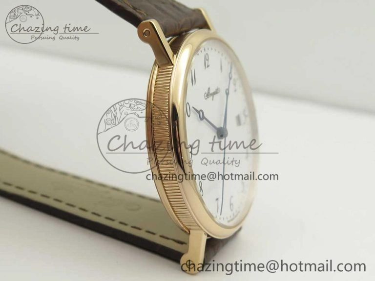 Classique Auto 5177 RG MK 1:1 Best Edition White Dial On Brown Leather Strap A777Q V2