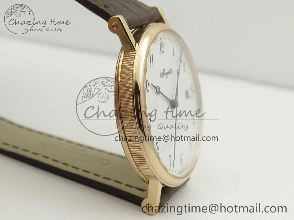Classique Auto 5177 RG MK 1:1 Best Edition White Dial On Brown Leather Strap A777Q V2