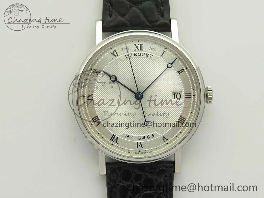 Classique Auto 5177 SS 3463 MK 1:1 Best Edition White Dial Numeral Markers On Black Leather Strap A777Q V2