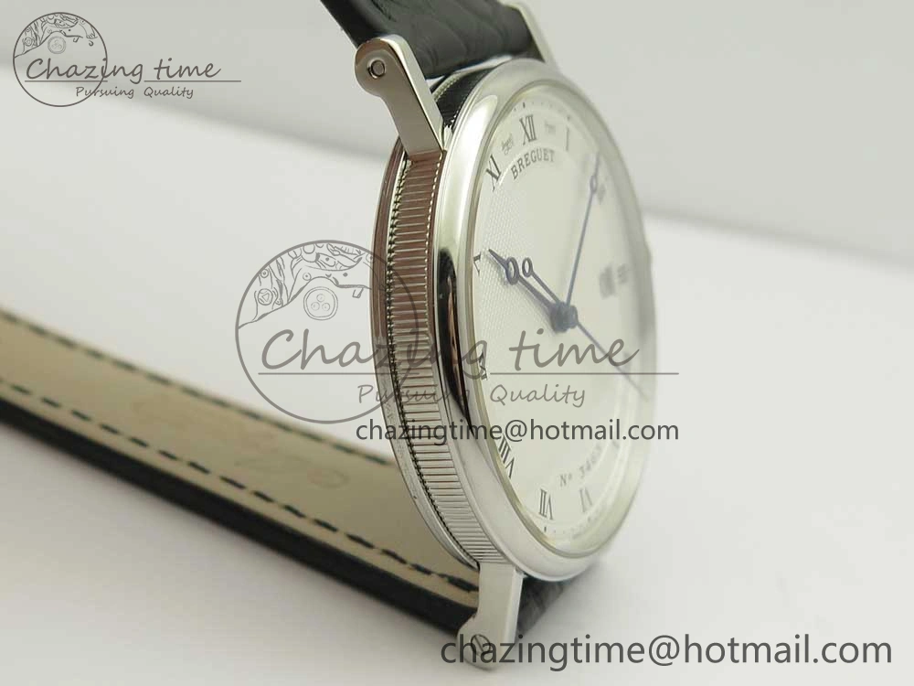 Classique Auto 5177 SS 3463 MK 1:1 Best Edition White Dial Numeral Markers On Black Leather Strap A777Q V2
