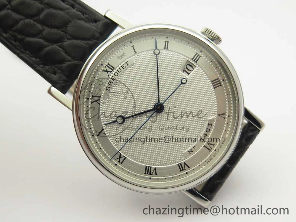 Classique Auto 5177 SS 3463 MK 1:1 Best Edition White Dial Numeral Markers On Black Leather Strap A777Q V2