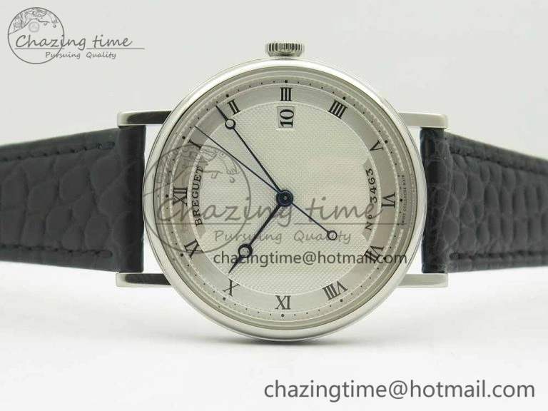 Classique Auto 5177 SS 3463 MK 1:1 Best Edition White Dial Numeral Markers On Black Leather Strap A777Q V2