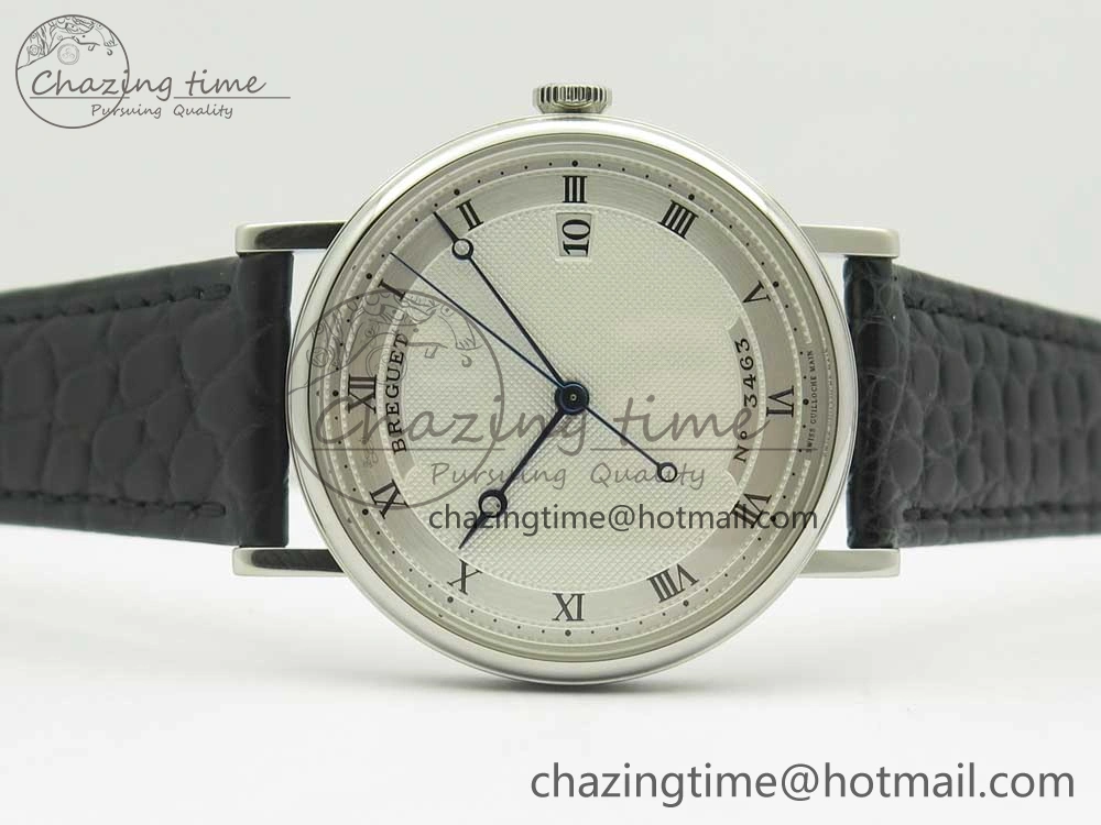Classique Auto 5177 SS 3463 MK 1:1 Best Edition White Dial Numeral Markers On Black Leather Strap A777Q V2