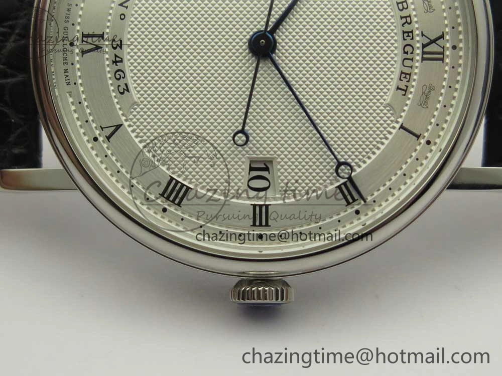 Classique Auto 5177 SS 3463 MK 1:1 Best Edition White Dial Numeral Markers On Black Leather Strap A777Q V2