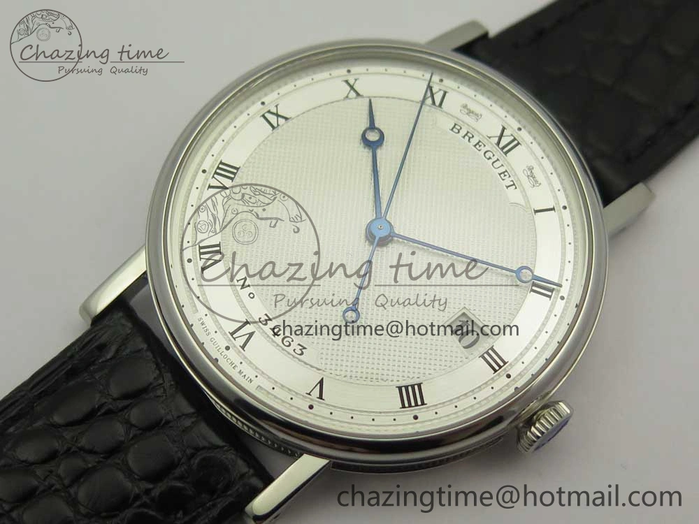 Classique Auto 5177 SS 3463 MK 1:1 Best Edition White Dial Numeral Markers On Black Leather Strap A777Q V2
