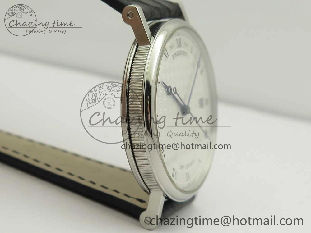Classique Auto 5177 SS 3944 MK 1:1 Best Edition White Dial Numeral Markers On Black Leather A777Q V2