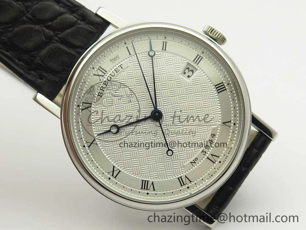 Classique Auto 5177 SS 3944 MK 1:1 Best Edition White Dial Numeral Markers On Black Leather A777Q V2