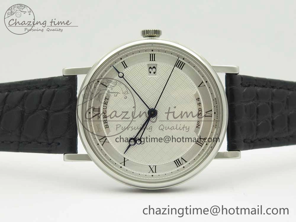 Classique Auto 5177 SS 3944 MK 1:1 Best Edition White Dial Numeral Markers On Black Leather A777Q V2