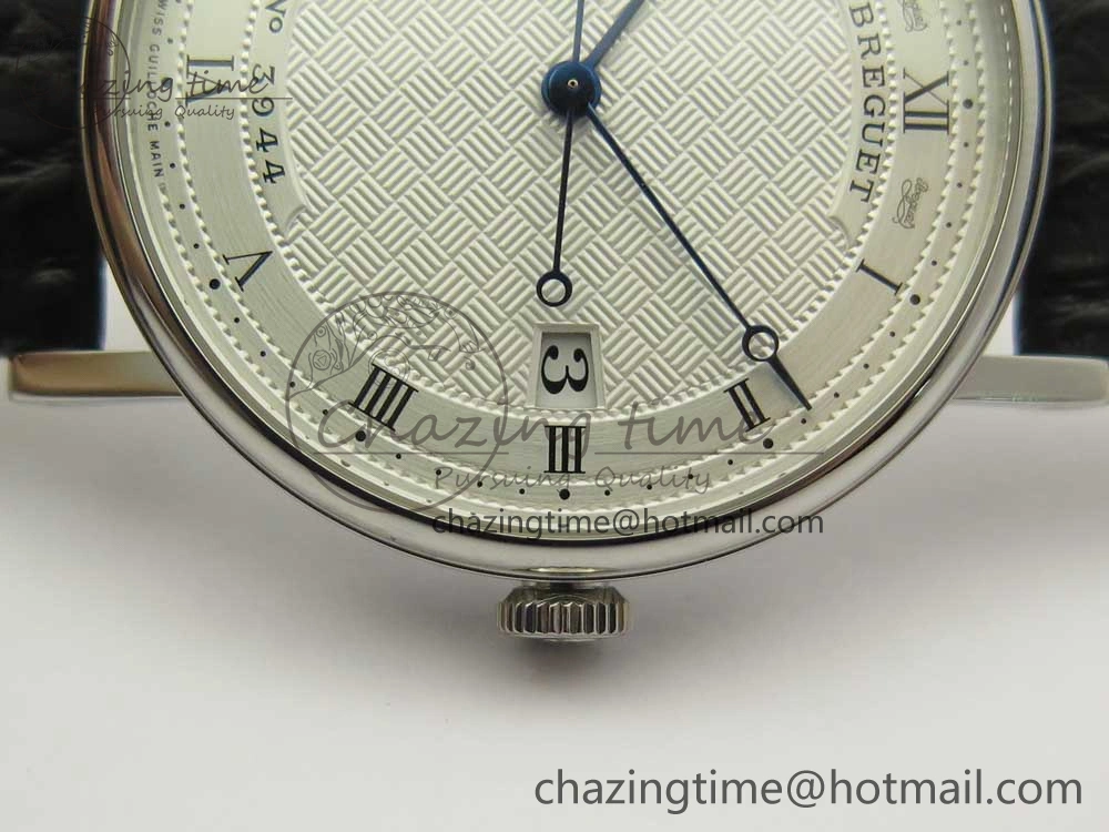 Classique Auto 5177 SS 3944 MK 1:1 Best Edition White Dial Numeral Markers On Black Leather A777Q V2