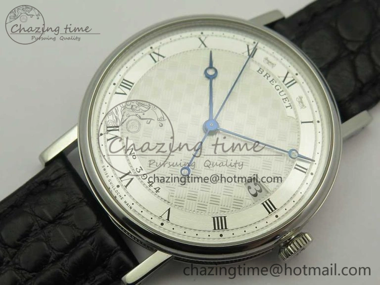Classique Auto 5177 SS 3944 MK 1:1 Best Edition White Dial Numeral Markers On Black Leather A777Q V2