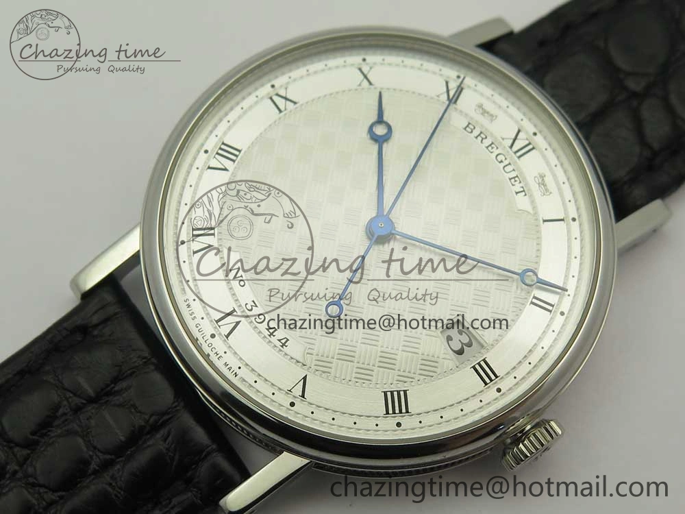 Classique Auto 5177 SS 3944 MK 1:1 Best Edition White Dial Numeral Markers On Black Leather A777Q V2