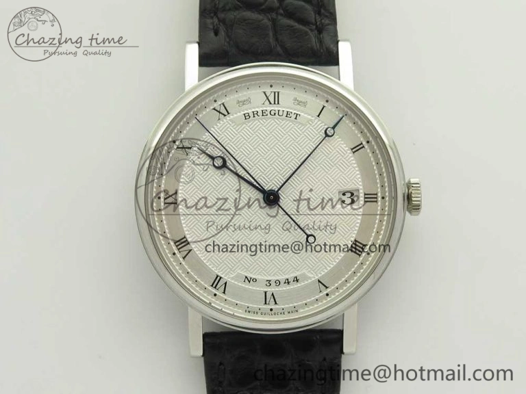 Classique Auto 5177 SS 3944 MK 1:1 Best Edition White Dial Numeral Markers On Black Leather A777Q V2