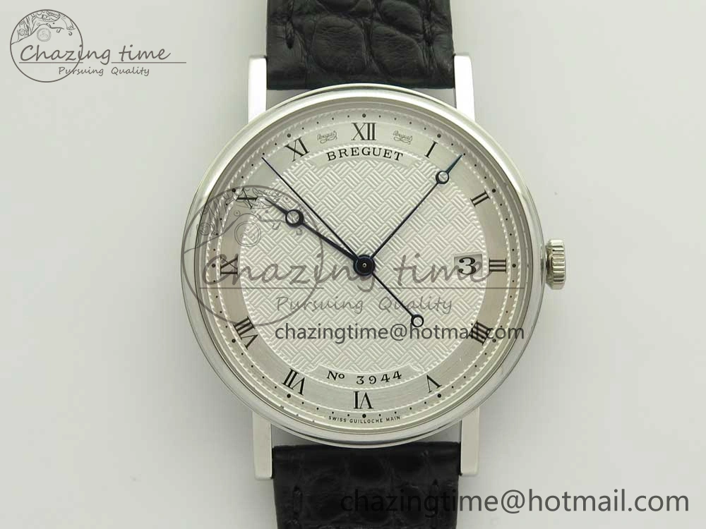 Classique Auto 5177 SS 3944 MK 1:1 Best Edition White Dial Numeral Markers On Black Leather A777Q V2
