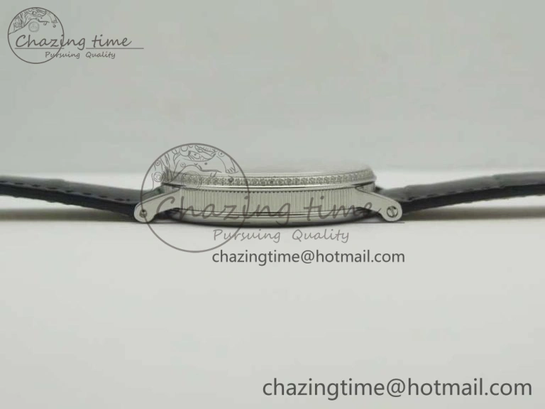 Classique Auto 5177 SS FK 1:1 Best Edition White Dial Diamonds Bezel on Black Leather Strap MIYOTA 9015
