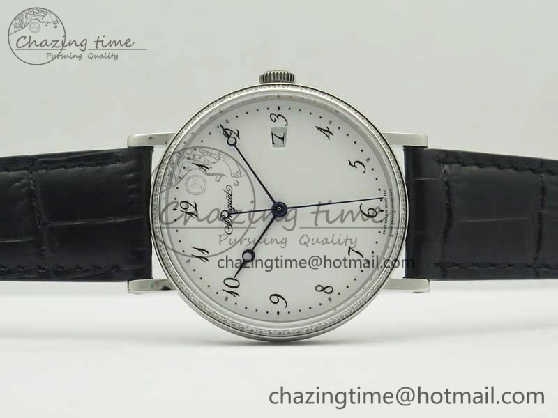 Classique Auto 5177 SS FK 1:1 Best Edition White Dial Diamonds Bezel on Black Leather Strap MIYOTA 9015