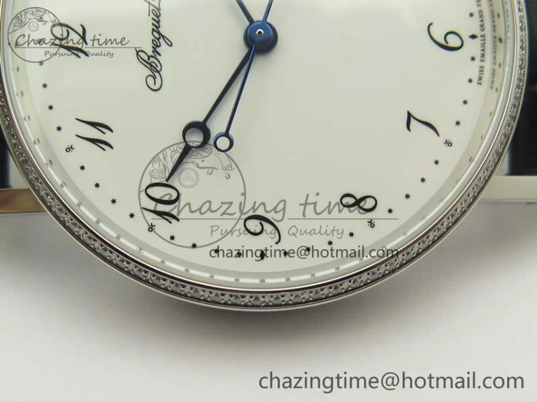 Classique Auto 5177 SS FK 1:1 Best Edition White Dial Diamonds Bezel on Black Leather Strap MIYOTA 9015