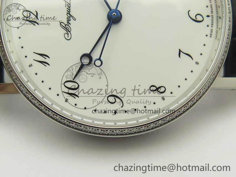 Classique Auto 5177 SS FK 1:1 Best Edition White Dial Diamonds Bezel on Black Leather Strap MIYOTA 9015