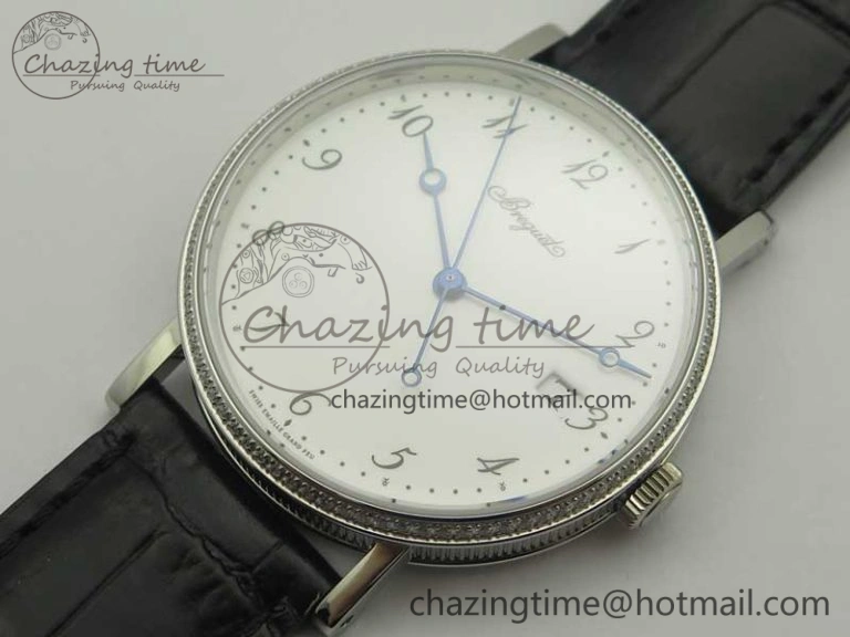 Classique Auto 5177 SS FK 1:1 Best Edition White Dial Diamonds Bezel on Black Leather Strap MIYOTA 9015