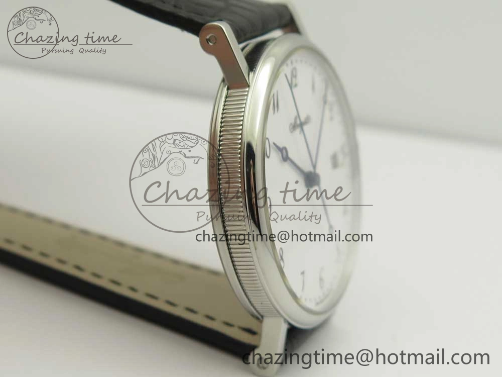 Classique Auto 5177 SS MK 1:1 Best Edition White Dial On Black Leather Strap A777Q V2