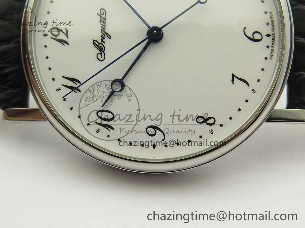 Classique Auto 5177 SS MK 1:1 Best Edition White Dial On Black Leather Strap A777Q V2