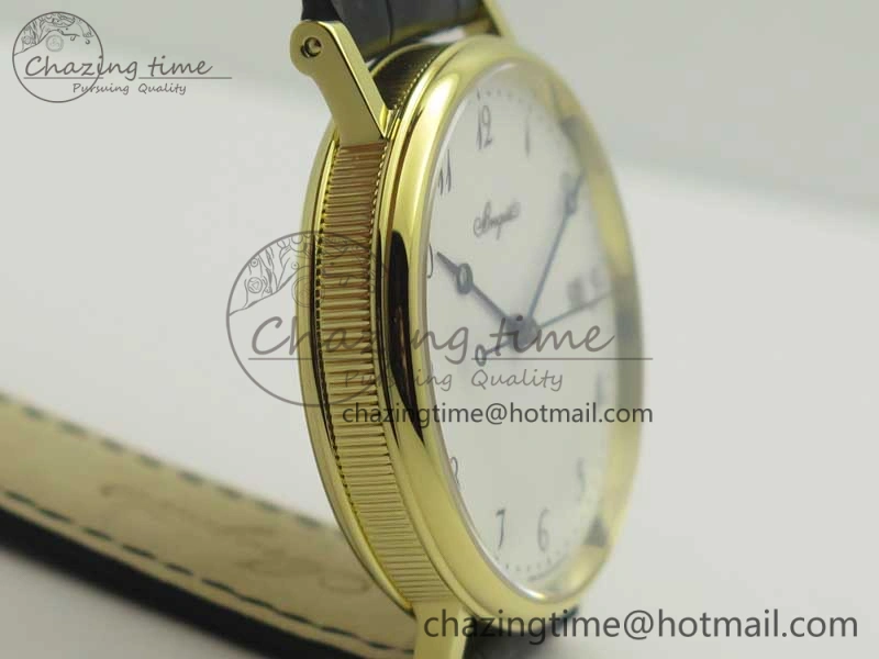 Classique Auto 5177 YG FK 1:1 Best Edition White Dial on Black Leather Strap MIYOTA 9015