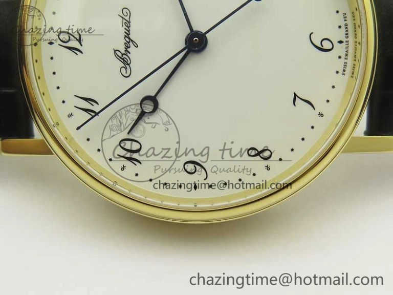 Classique Auto 5177 YG FK 1:1 Best Edition White Dial on Black Leather Strap MIYOTA 9015