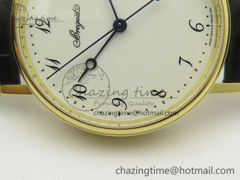 Classique Auto 5177 YG FK 1:1 Best Edition White Dial on Black Leather Strap MIYOTA 9015