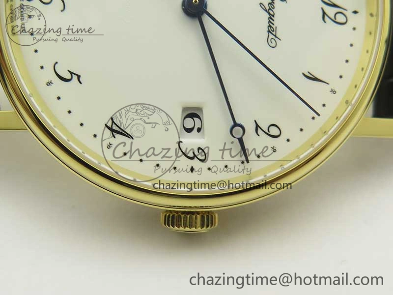 Classique Auto 5177 YG FK 1:1 Best Edition White Dial on Black Leather Strap MIYOTA 9015