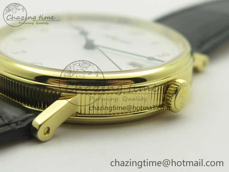 Classique Auto 5177 YG FK 1:1 Best Edition White Dial on Black Leather Strap MIYOTA 9015